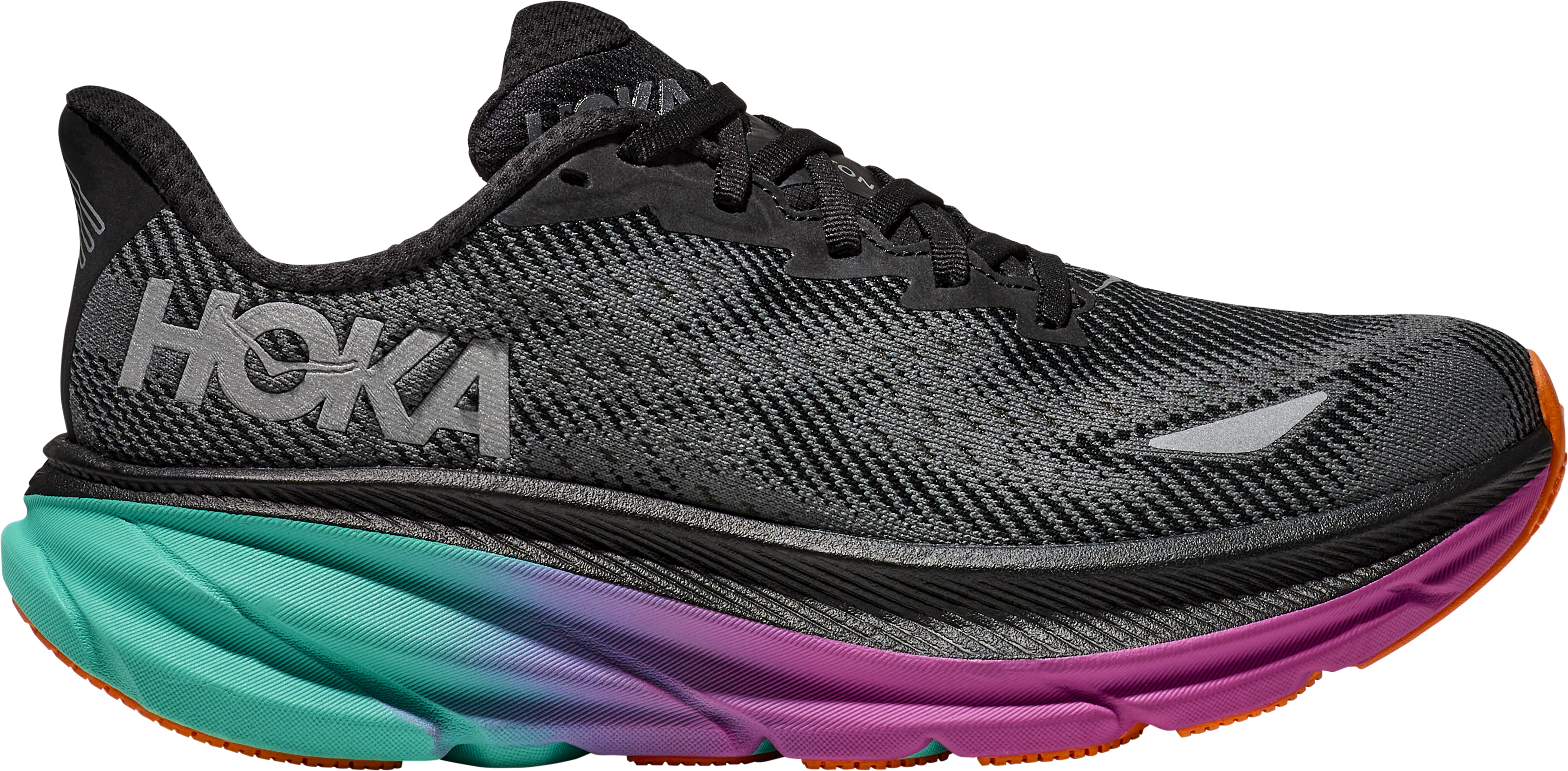 HOKA Men's CLIFTON 9 GTX BCQ Black/Electric Aqua